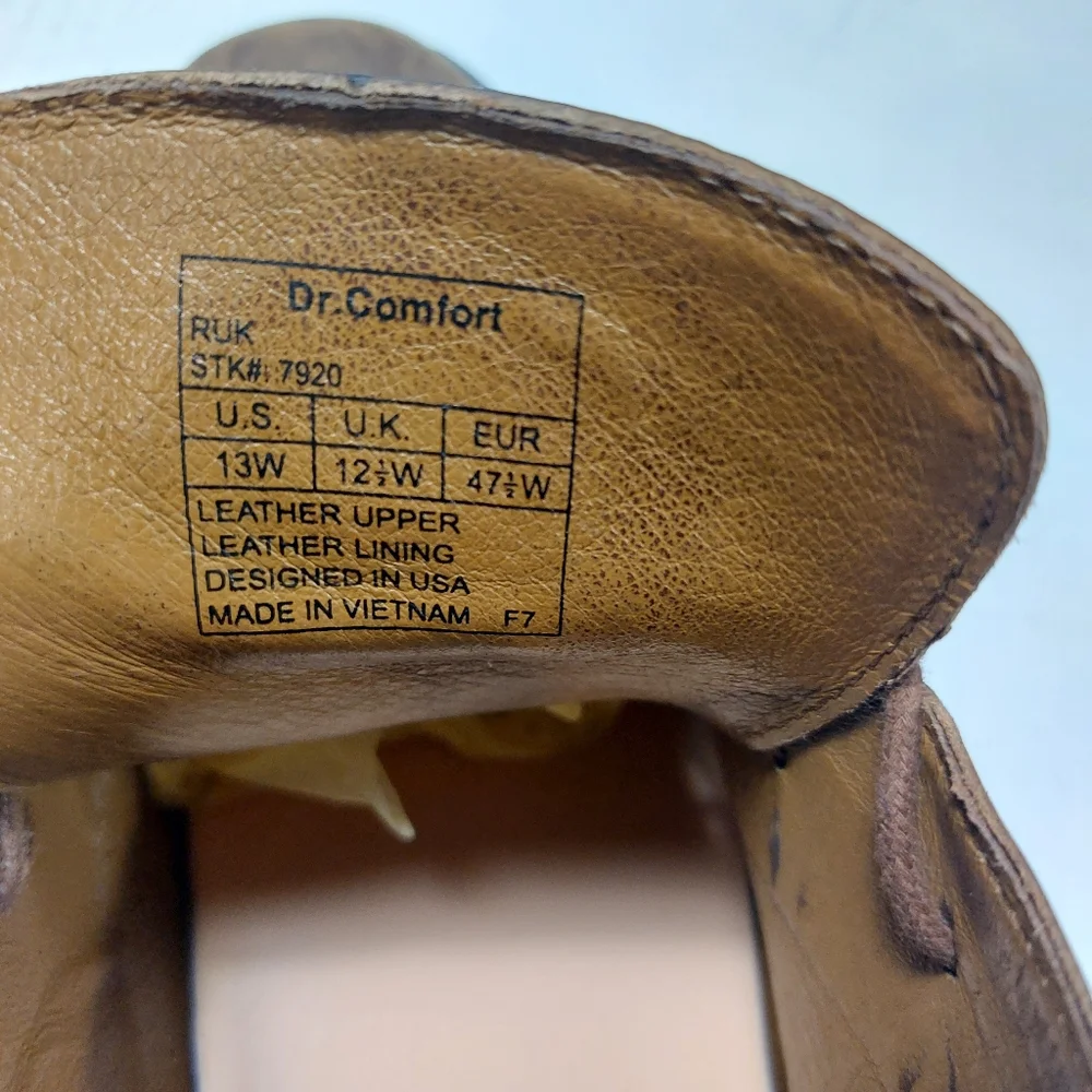 Dr. Comfort Orthopedic Reliefs Brown Leather Boots Size 13
